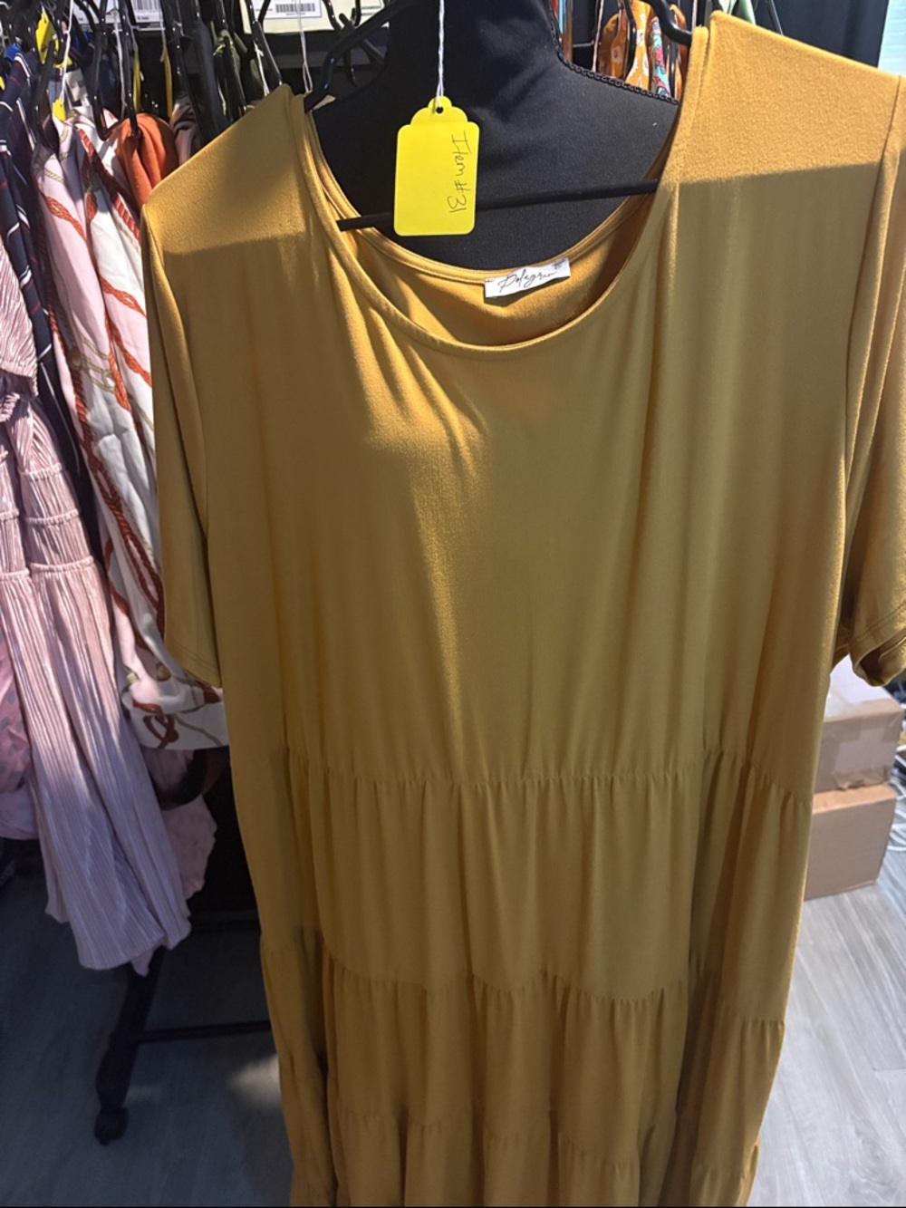 Pologram Dress Size 2X Mustard Gold
